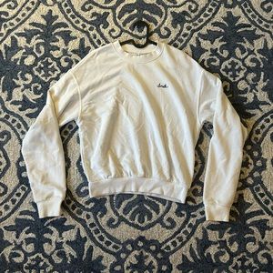 White H&M basics smile sweater